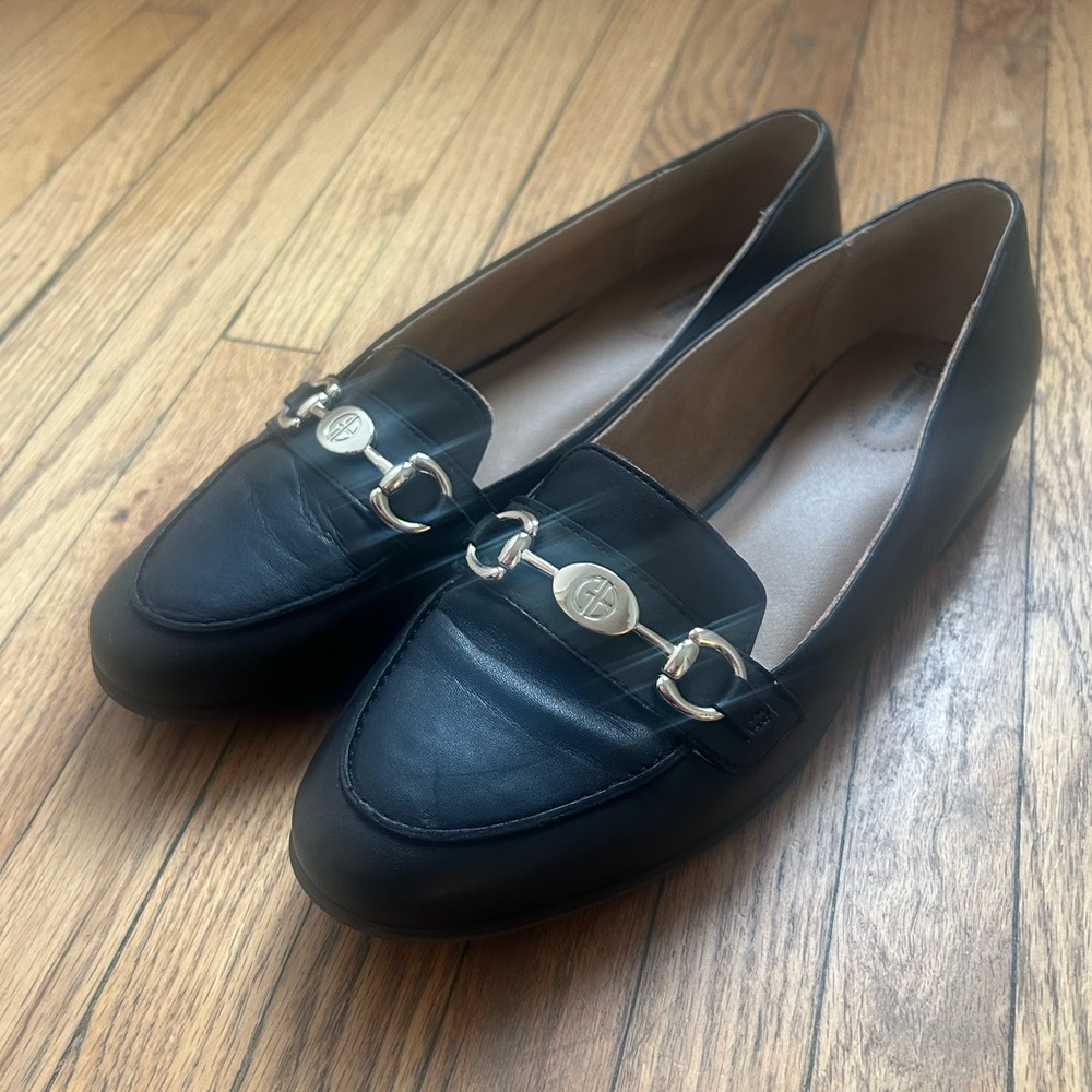 Giani Bernini Memory Foam Sofia Loafers-Black with Gold Hardware